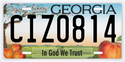 GA license plate CIZ0814