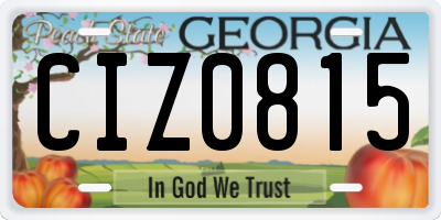 GA license plate CIZ0815