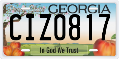 GA license plate CIZ0817