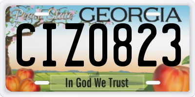 GA license plate CIZ0823