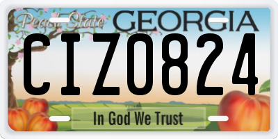 GA license plate CIZ0824