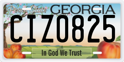 GA license plate CIZ0825