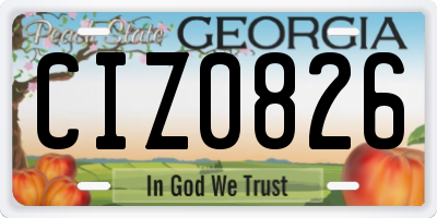 GA license plate CIZ0826