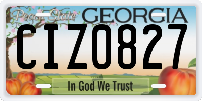 GA license plate CIZ0827