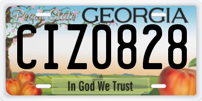 GA license plate CIZ0828