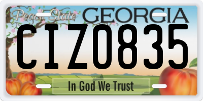 GA license plate CIZ0835