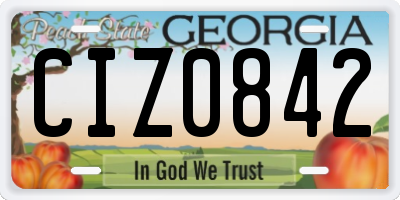 GA license plate CIZ0842