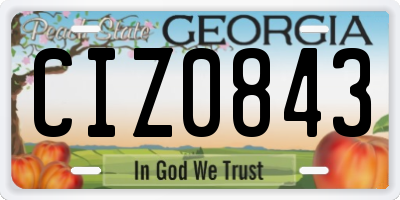GA license plate CIZ0843