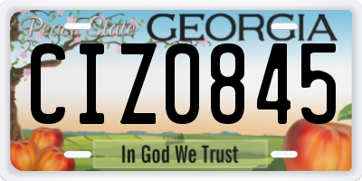 GA license plate CIZ0845