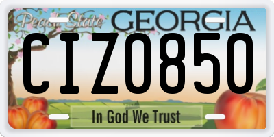 GA license plate CIZ0850