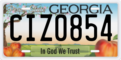 GA license plate CIZ0854