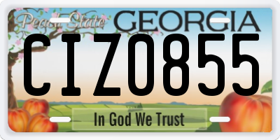GA license plate CIZ0855
