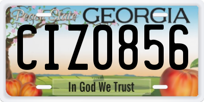 GA license plate CIZ0856