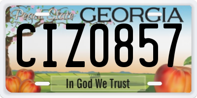GA license plate CIZ0857
