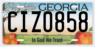 GA license plate CIZ0858