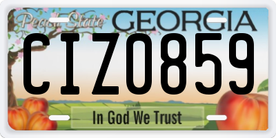 GA license plate CIZ0859