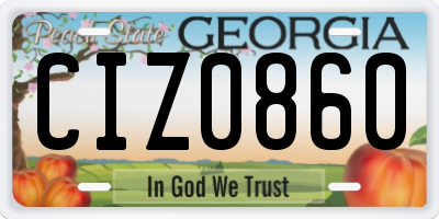 GA license plate CIZ0860