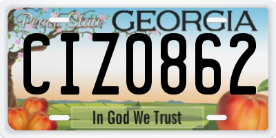 GA license plate CIZ0862