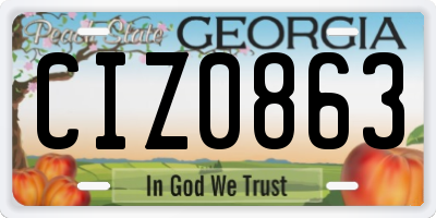 GA license plate CIZ0863