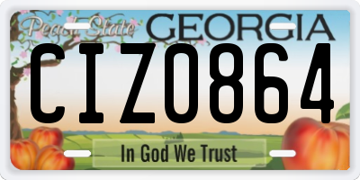 GA license plate CIZ0864