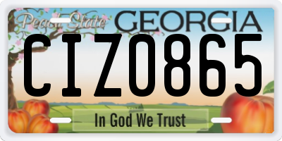GA license plate CIZ0865