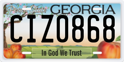 GA license plate CIZ0868