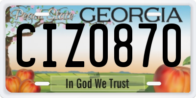 GA license plate CIZ0870