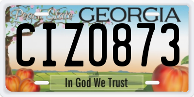 GA license plate CIZ0873