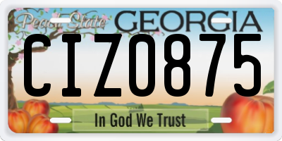 GA license plate CIZ0875