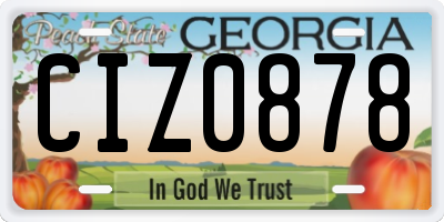 GA license plate CIZ0878