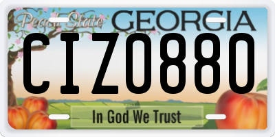 GA license plate CIZ0880