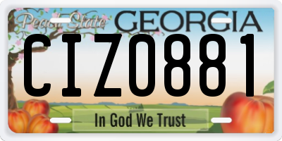 GA license plate CIZ0881