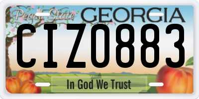 GA license plate CIZ0883