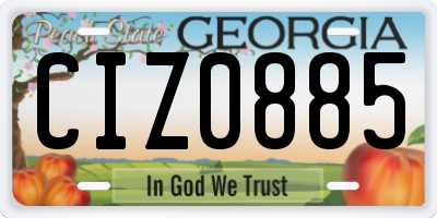 GA license plate CIZ0885