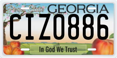 GA license plate CIZ0886