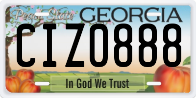 GA license plate CIZ0888