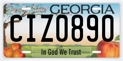 GA license plate CIZ0890