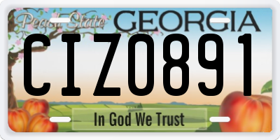 GA license plate CIZ0891