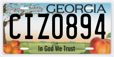 GA license plate CIZ0894
