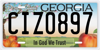 GA license plate CIZ0897