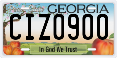 GA license plate CIZ0900