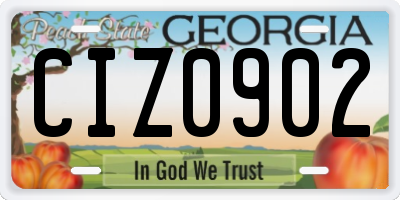 GA license plate CIZ0902