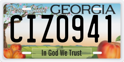 GA license plate CIZ0941