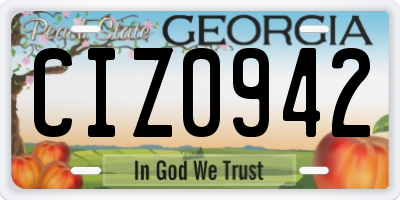 GA license plate CIZ0942