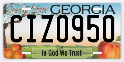 GA license plate CIZ0950