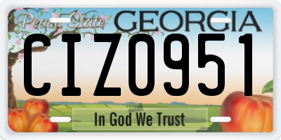 GA license plate CIZ0951