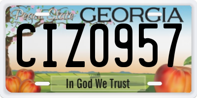 GA license plate CIZ0957