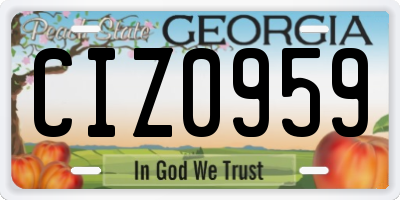 GA license plate CIZ0959
