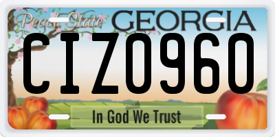 GA license plate CIZ0960