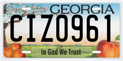 GA license plate CIZ0961
